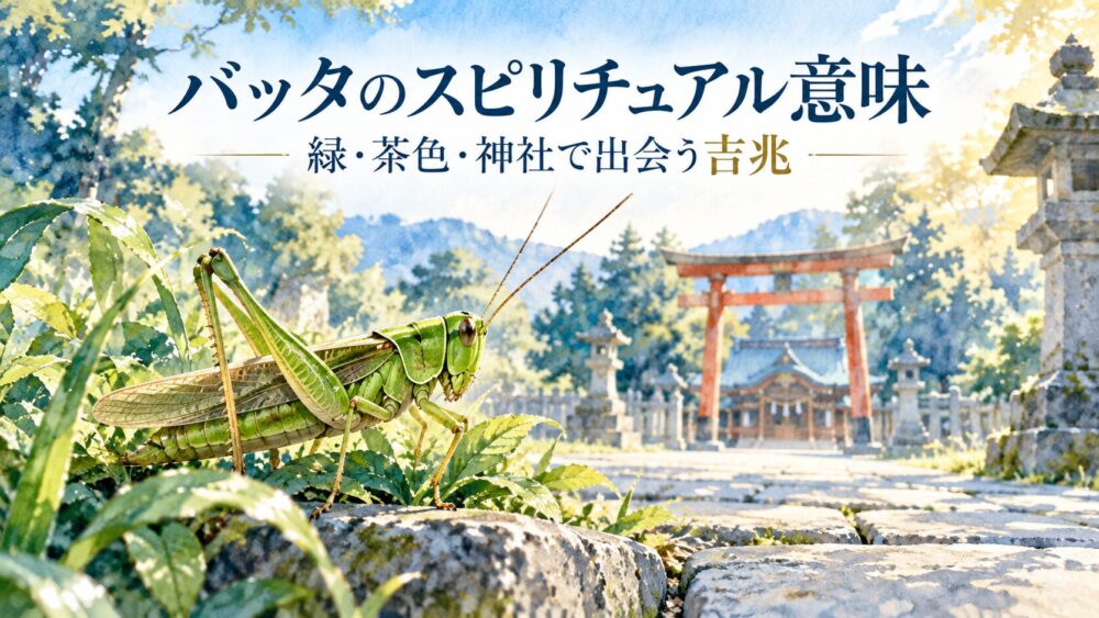 バッタのスピリチュアルな意味！緑・茶色・ショウリョウバッタ・神社・家や車に来る吉兆サイン徹底解説