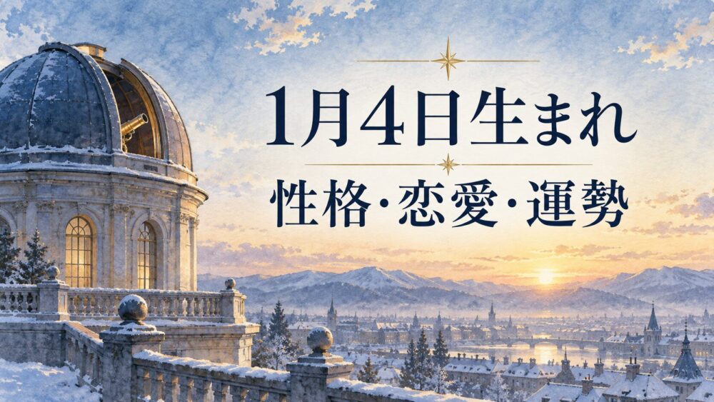1月4日生まれの性格や特徴・運命・運勢を分析!相性・有名人・アニメキャラまで徹底解説【誕生日占い】