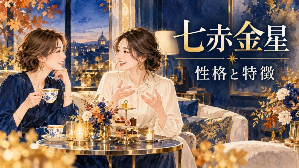 【七赤金星の性格と特徴】羨ましい・モテる・性格悪いと言われる理由は？女性男性の恋愛・相性ランキング・生まれ年まで徹底解説【九星気学】
