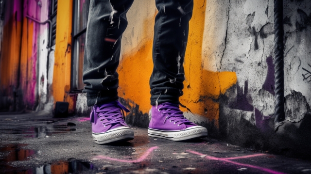 紫色の靴