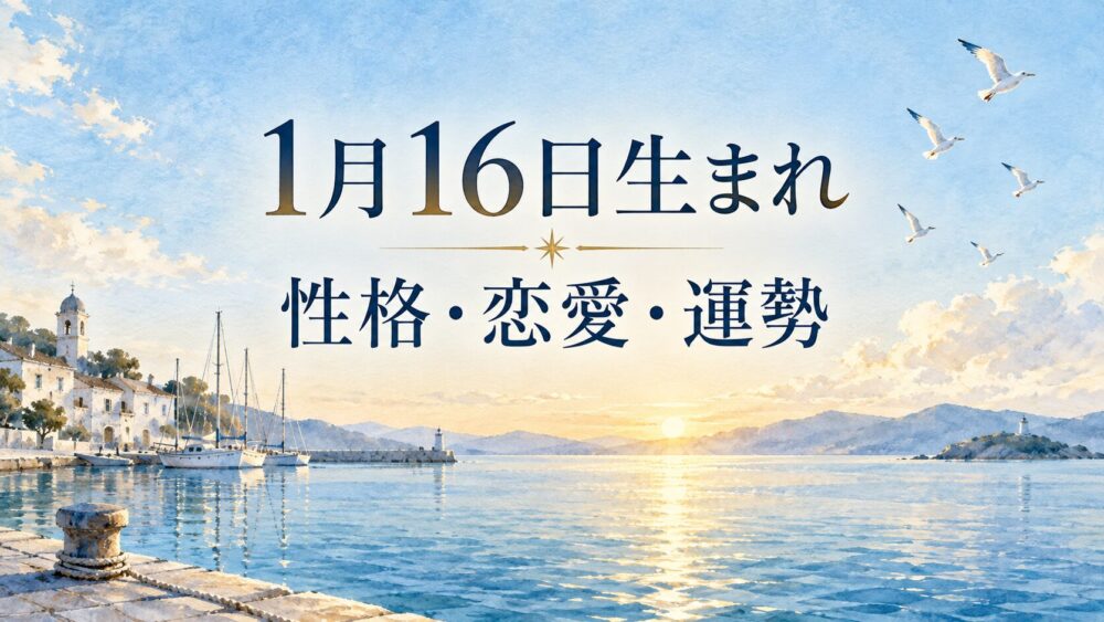 1月16日生まれの性格・恋愛・相性・運勢・有名人を徹底解説！【誕生日占い】