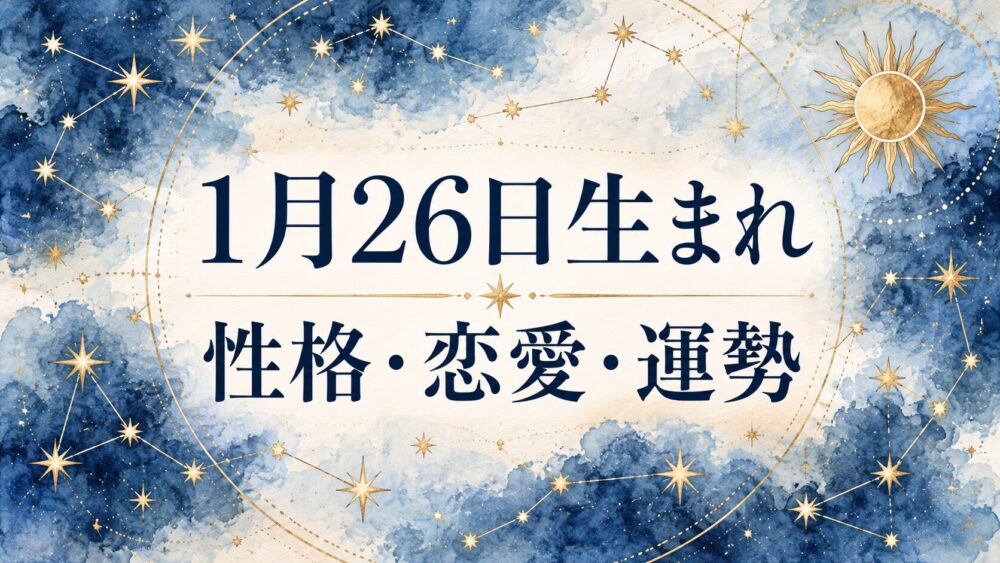 1月26日生まれの性格・恋愛・相性・運勢・有名人を徹底解説!【誕生日占い】