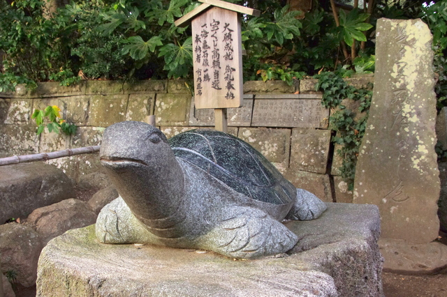 酒列磯前神社の亀の石像