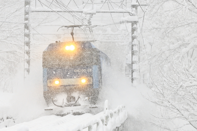 雪と電車