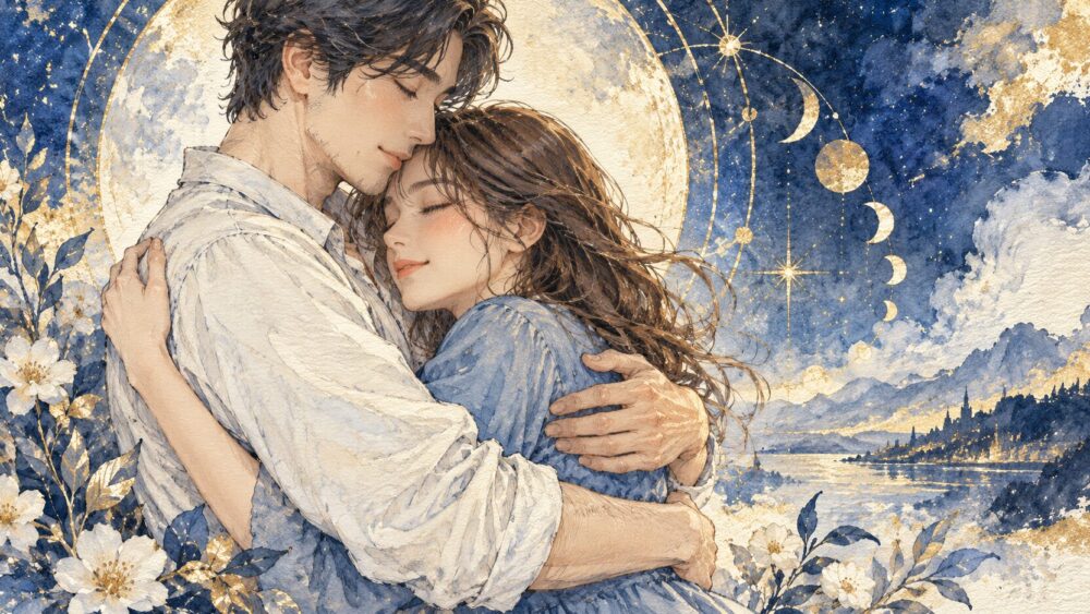 穏やかに抱き合う二人。