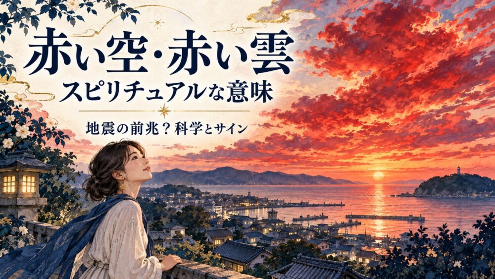 【赤い空・赤い雲のスピリチュアル意味】夜・朝・夕焼けが赤い理由は地震の前兆?不吉?吉兆サインと龍神の加護を徹底解説!