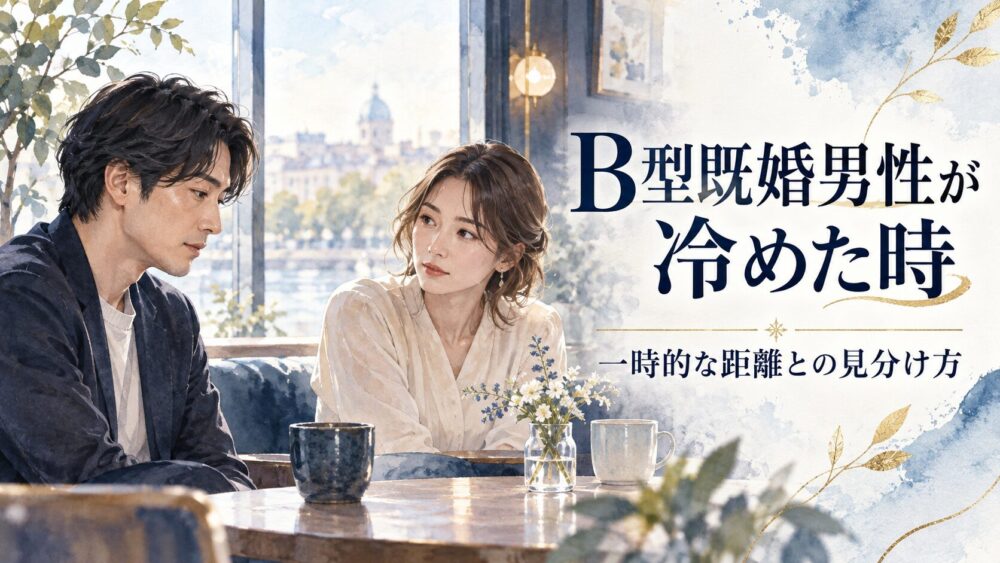 【B型既婚男性】が冷めた時に見せる言動12選|一時的な距離との見分け方と大人の関係修復術