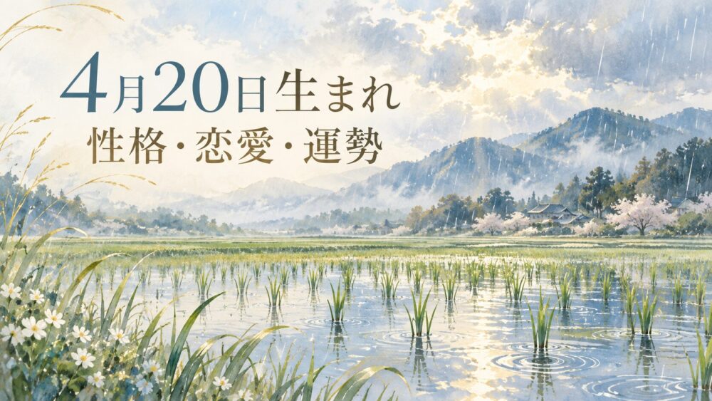 4月20日生まれの性格・恋愛・相性・運勢・有名人を徹底解説!【誕生日占い】