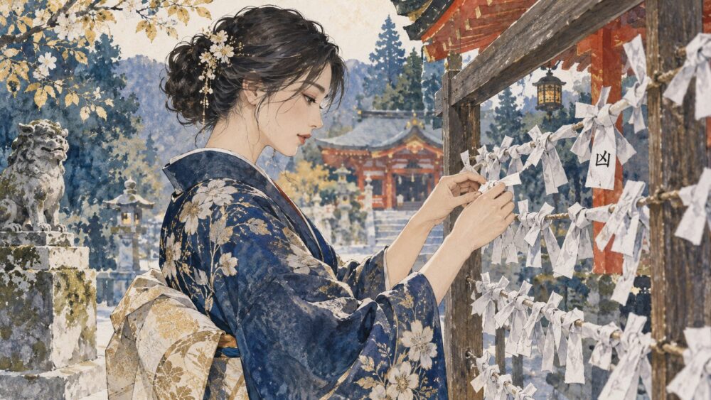 神社のみくじ掛けと返納の作法