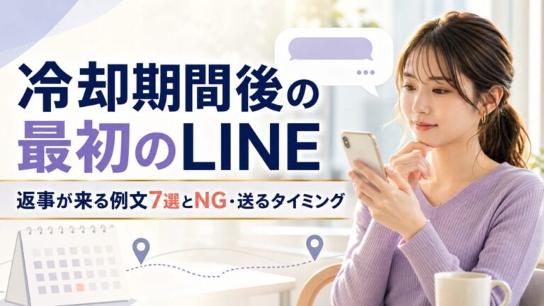 冷却期間後の最初のLINEはこれ！返事が来る例文7選とNG・送るタイミングを徹底解説