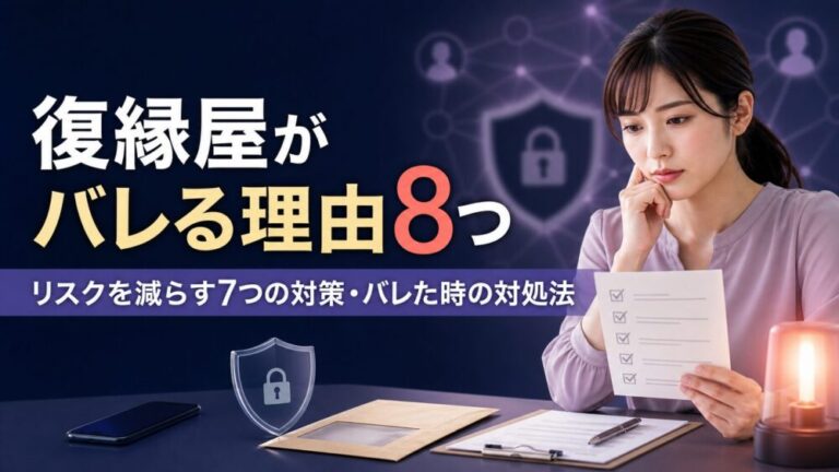 復縁屋がバレる理由8つとリスクを減らす7つの対策｜バレた時の対処法も解説