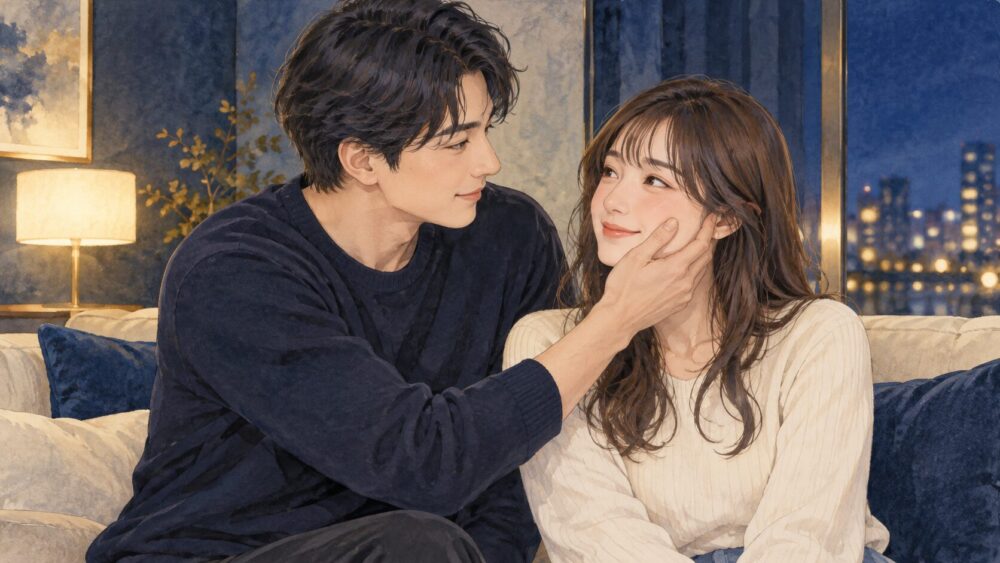 互いの肌の温もりや相性の記憶を静かに思い返す場面。