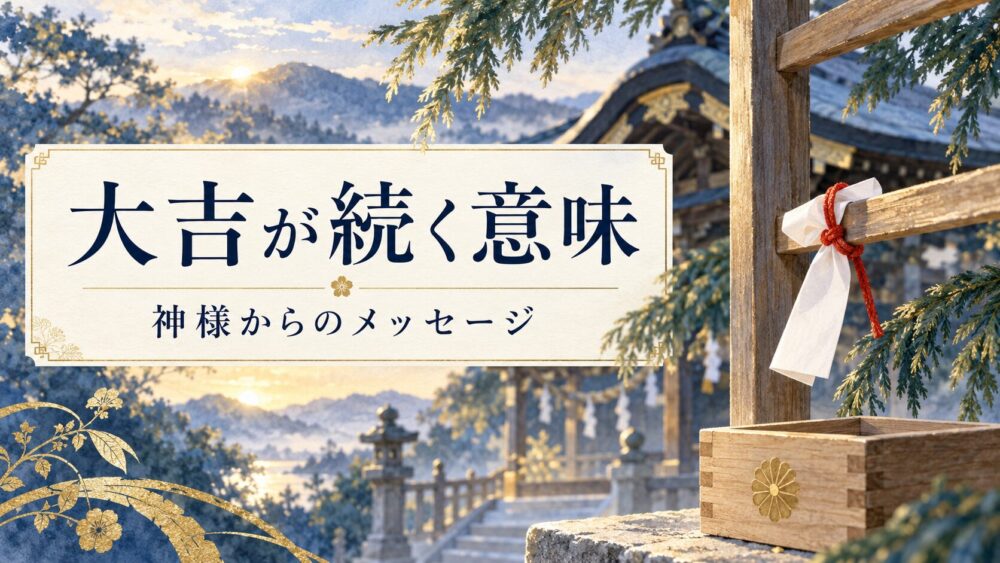 【完全版】おみくじ大吉連続・大吉ばかり引くスピリチュアルな意味!2回・3回の確率や1番大吉・同じ番号の神託まで徹底解説