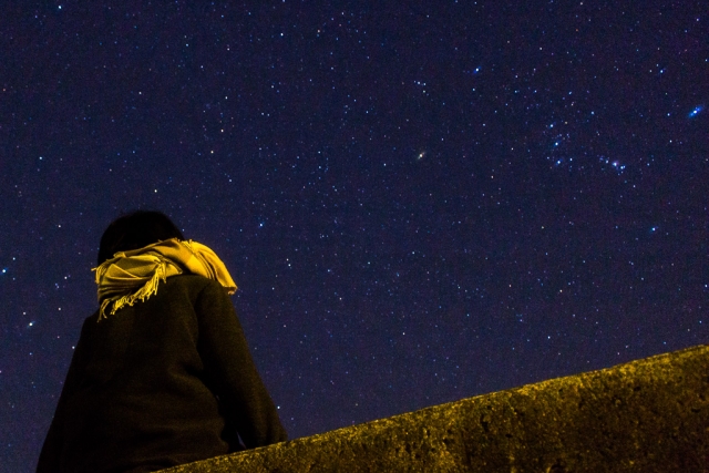 星空を見る