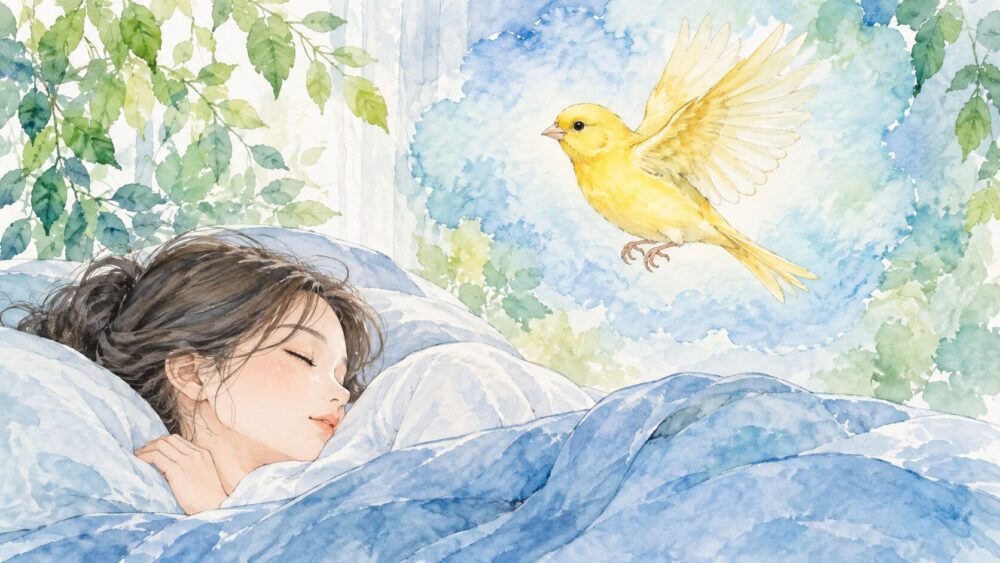 眠る人の夢に浮かぶカナリアの柔らかな姿