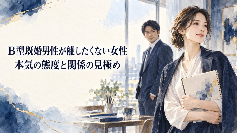 B型既婚男性が離したくない女性の特徴｜本気で愛しているときの態度と見極め方