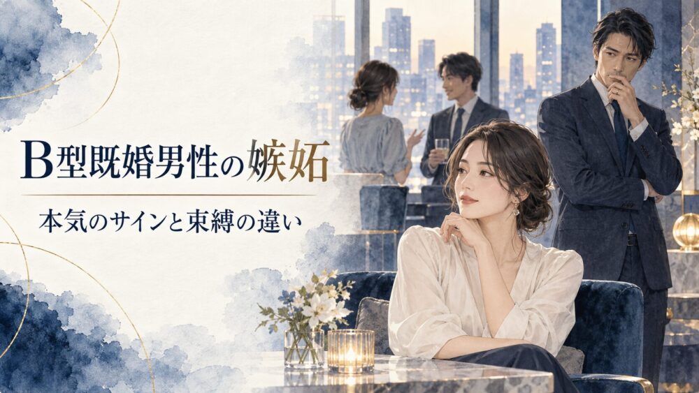 B型既婚男性の嫉妬は本気?サインと束縛の違い・冷たい時の接し方
