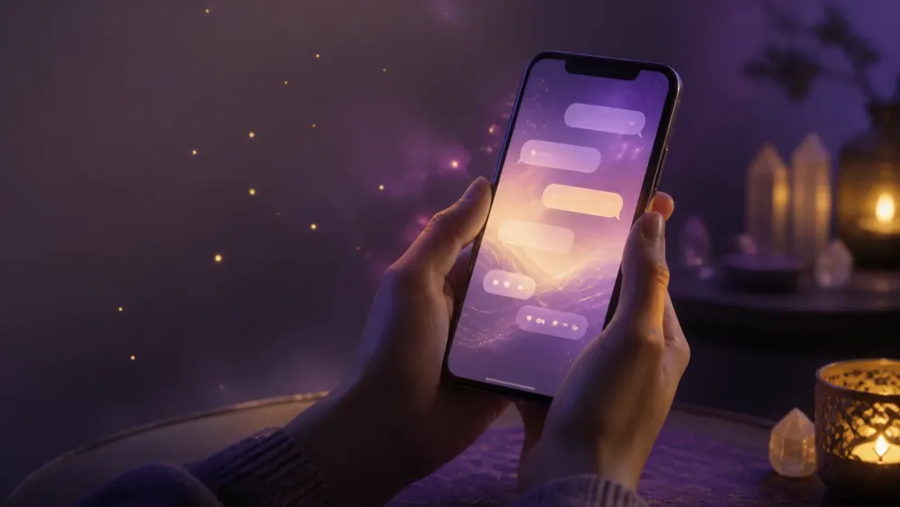 ツインレイ男性からの愛情を象徴するメッセージが届くスマートフォンのイラスト