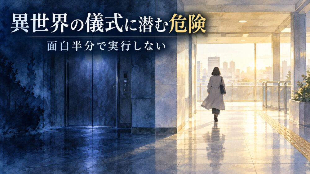 異世界儀式の危険から離れ、明るい駅の通路を歩く人物。