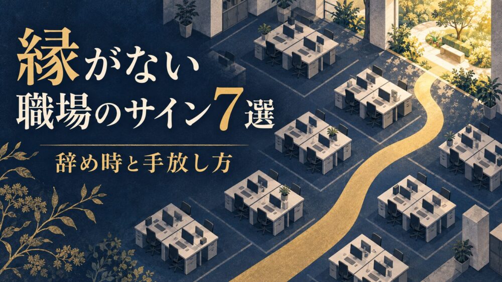 縁がない職場のスピリチュアルサイン7選｜体調不良・人間関係の違和感は「魂の卒業」の合図？辞め時と手放し方