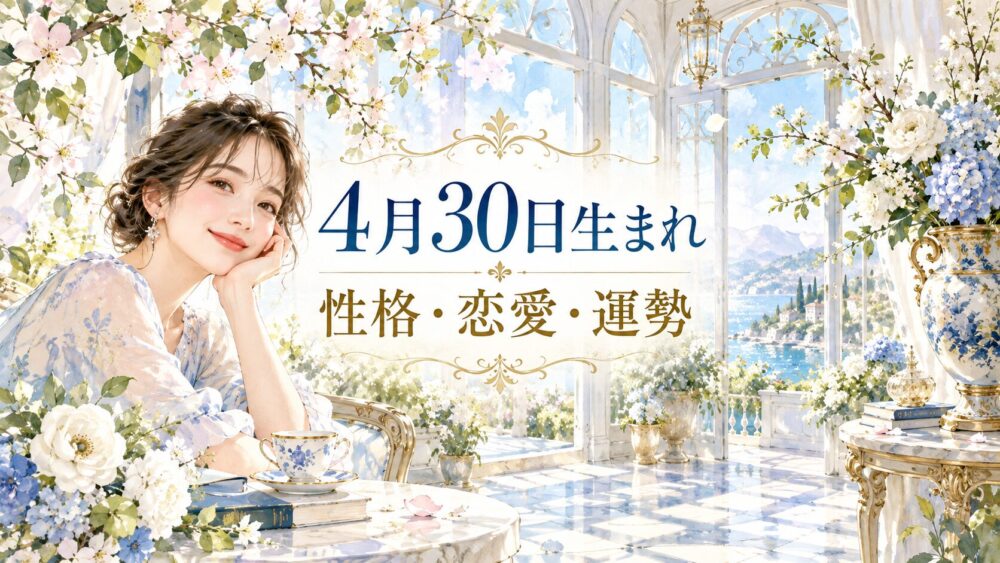 4月30日生まれの性格・恋愛・相性・運勢・有名人を徹底解説!【誕生日占い】