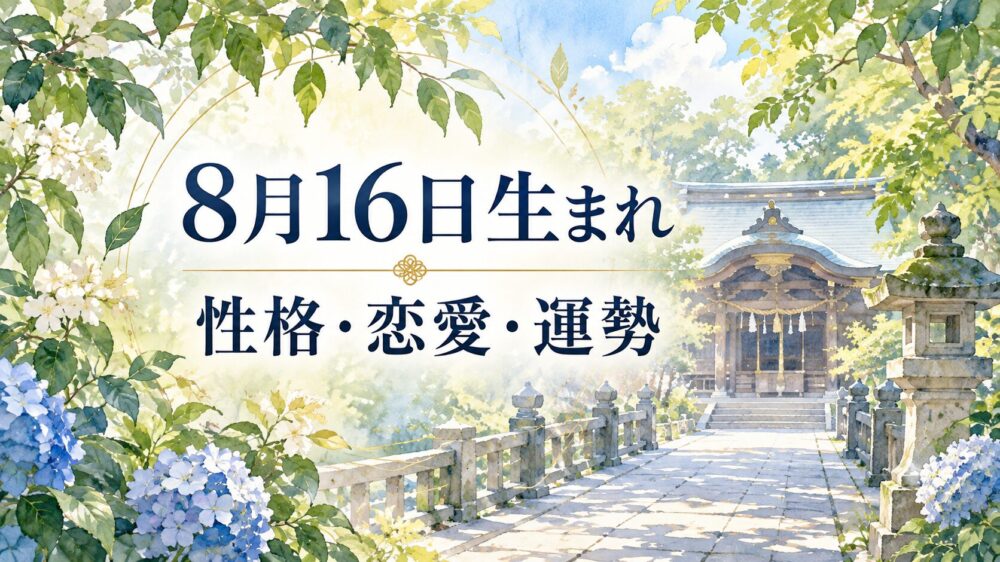 8月16日生まれの性格・恋愛・相性・運勢・有名人を徹底解説！【誕生日占い】