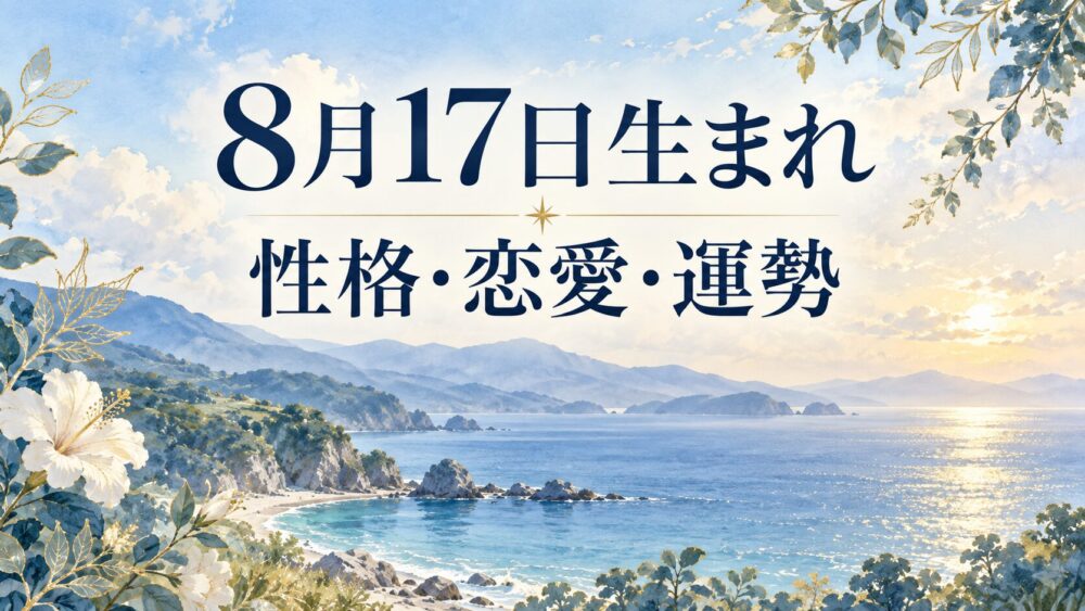 8月17日生まれの性格・恋愛・相性・運勢・有名人を徹底解説！【誕生日占い】
