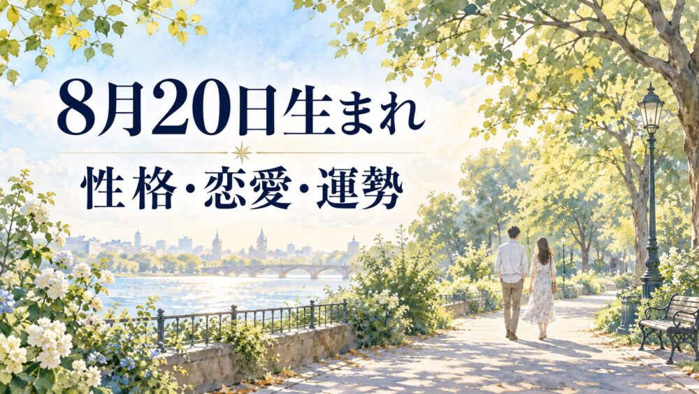 8月20日生まれの性格・恋愛・相性・運勢・有名人を徹底解説！【誕生日占い】