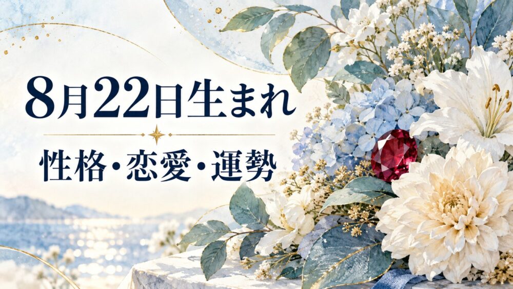 8月22日生まれの性格・恋愛・相性・運勢・有名人を徹底解説！【誕生日占い】