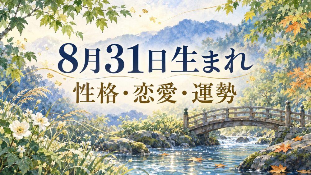 8月31日生まれの性格・恋愛・相性・運勢・有名人を徹底解説！【誕生日占い】