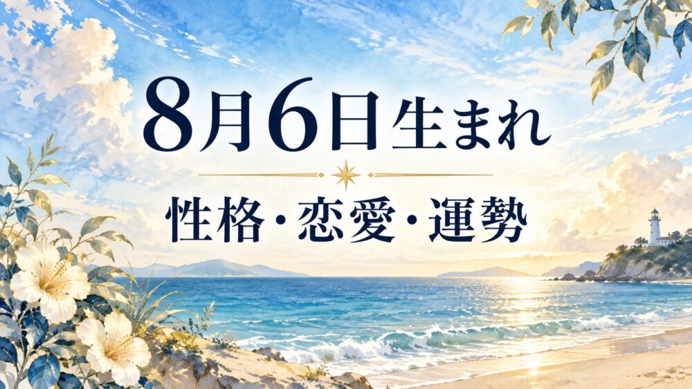 8月6日生まれの性格・恋愛・相性・運勢・有名人を徹底解説！【誕生日占い】