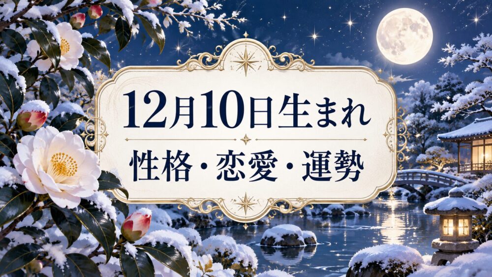 12月10日生まれの性格・恋愛・相性・運勢・有名人を徹底解説!【誕生日占い】