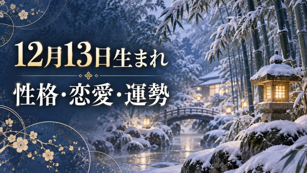 12月13日生まれの性格・恋愛・相性・運勢・有名人を徹底解説!【誕生日占い】