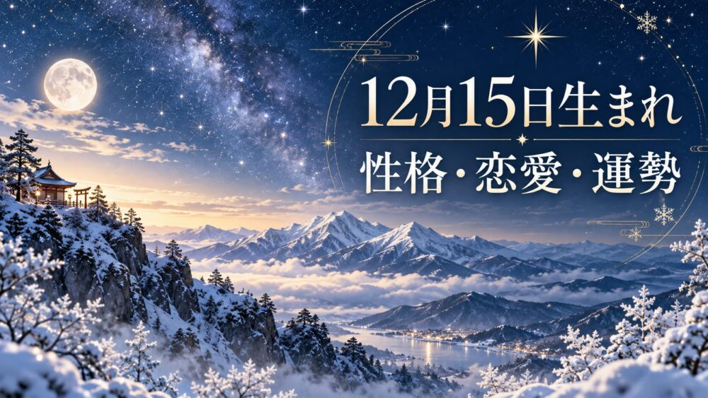 12月15日生まれの性格・恋愛・相性・運勢・有名人を徹底解説!【誕生日占い】