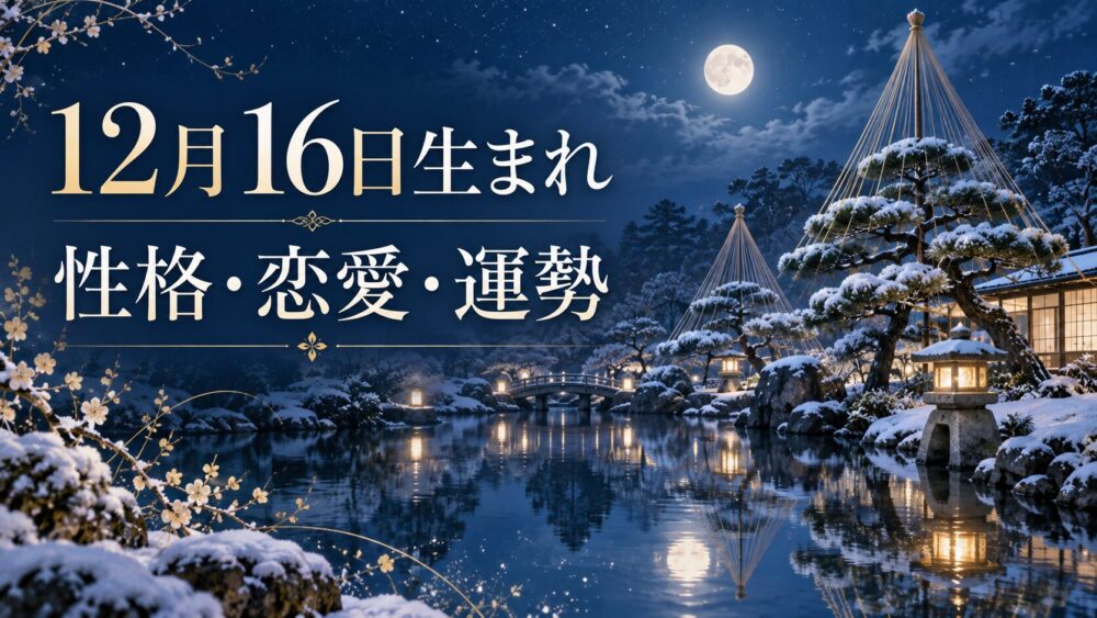 12月16日生まれの性格・恋愛・相性・運勢・有名人を徹底解説!【誕生日占い】