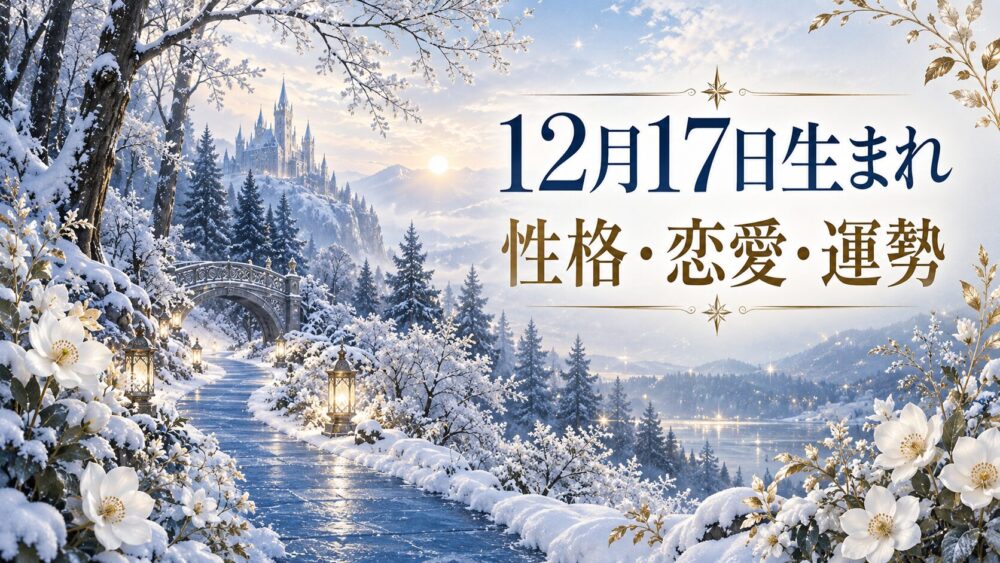 12月17日生まれの性格・恋愛・相性・運勢・有名人を徹底解説!【誕生日占い】