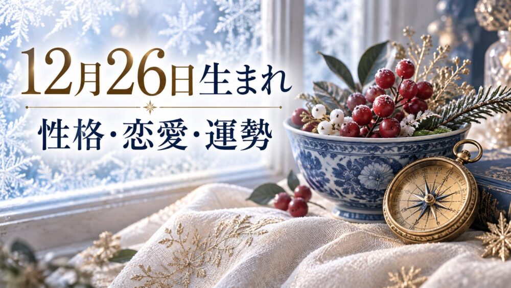 12月26日生まれの性格・恋愛・相性・運勢・有名人を徹底解説!【誕生日占い】
