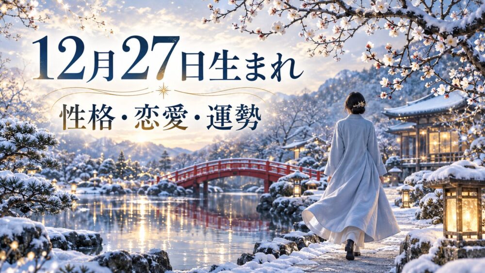 12月27日生まれの性格・恋愛・相性・運勢・有名人を徹底解説!【誕生日占い】