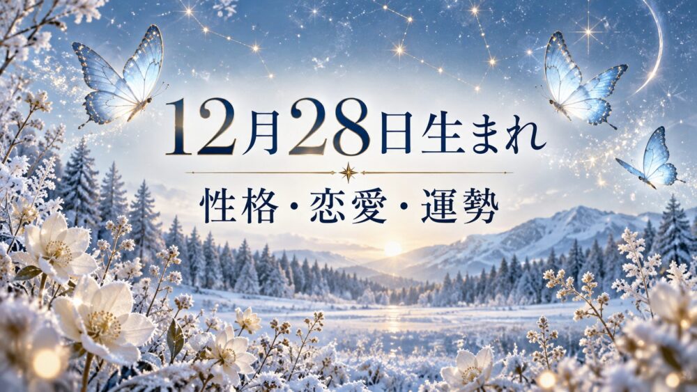 12月28日生まれの性格・恋愛・相性・運勢・有名人を徹底解説！【誕生日占い】