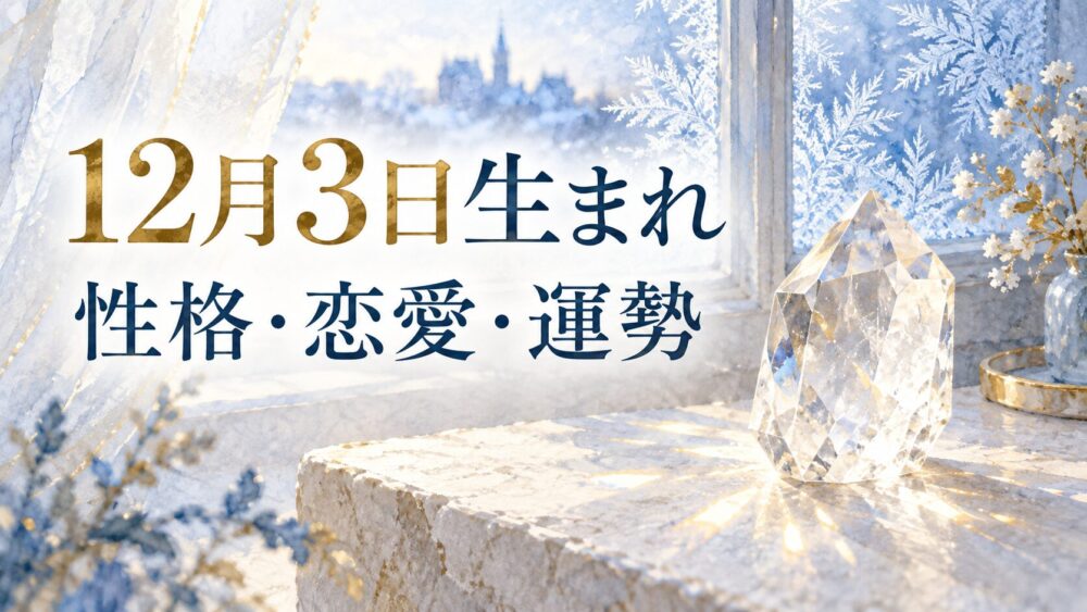 12月3日生まれの性格・恋愛・相性・運勢・有名人を徹底解説！【誕生日占い】