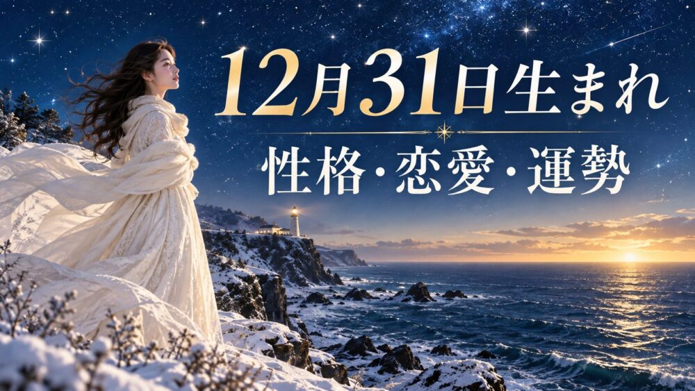 12月31日生まれの性格・恋愛・相性・運勢・有名人を徹底解説!【誕生日占い】