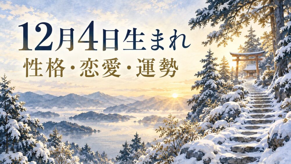 12月4日生まれの性格・恋愛・相性・運勢・有名人を徹底解説！【誕生日占い】