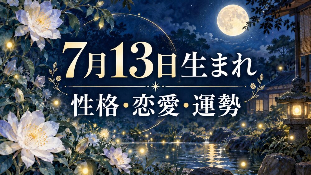 7月13日生まれの性格・恋愛・相性・運勢・有名人を徹底解説!【誕生日占い】