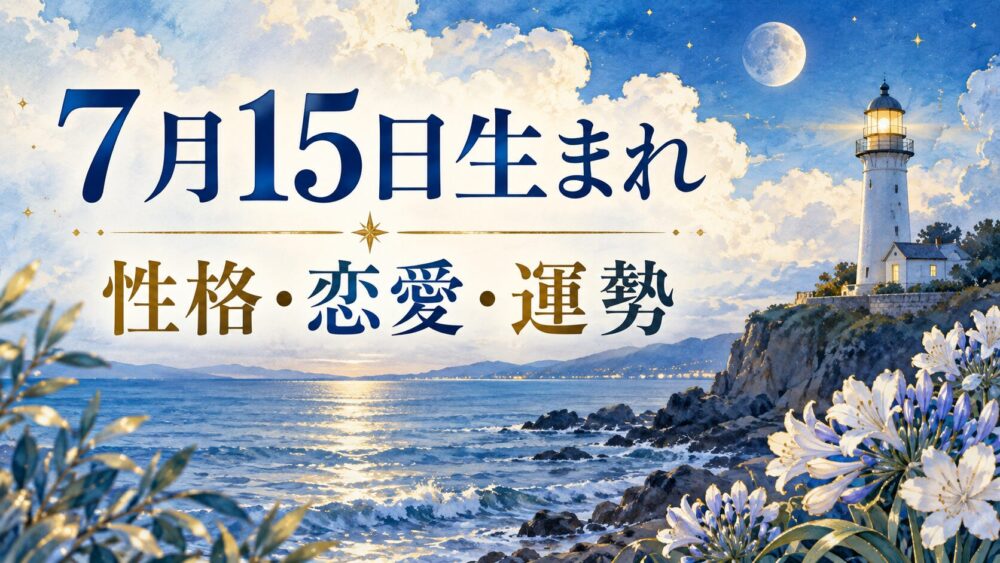 7月15日生まれの性格・恋愛・相性・運勢・有名人を徹底解説!【誕生日占い】