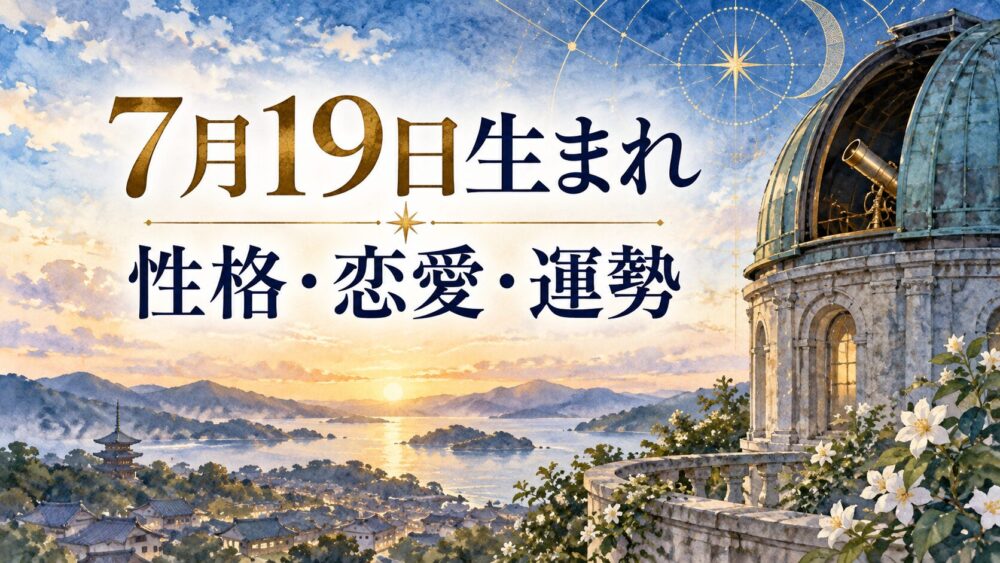 7月19日生まれの性格・恋愛・相性・運勢・有名人を徹底解説!【誕生日占い】