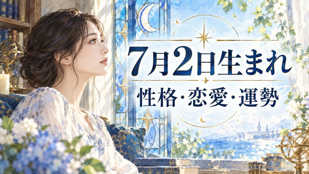 7月2日生まれの性格・恋愛・相性・運勢・有名人を徹底解説！【誕生日占い】