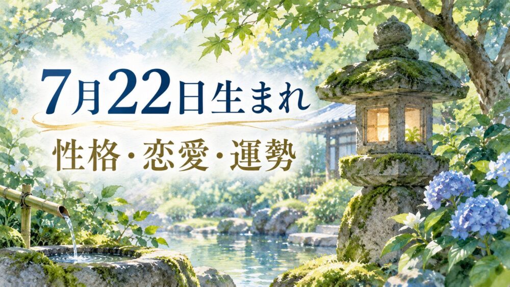 7月22日生まれの性格・恋愛・相性・運勢・有名人を徹底解説!【誕生日占い】
