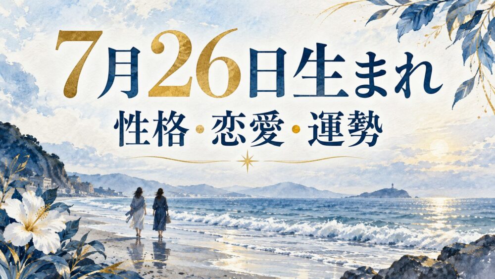 7月26日生まれの性格・恋愛・相性・運勢・有名人を徹底解説!【誕生日占い】