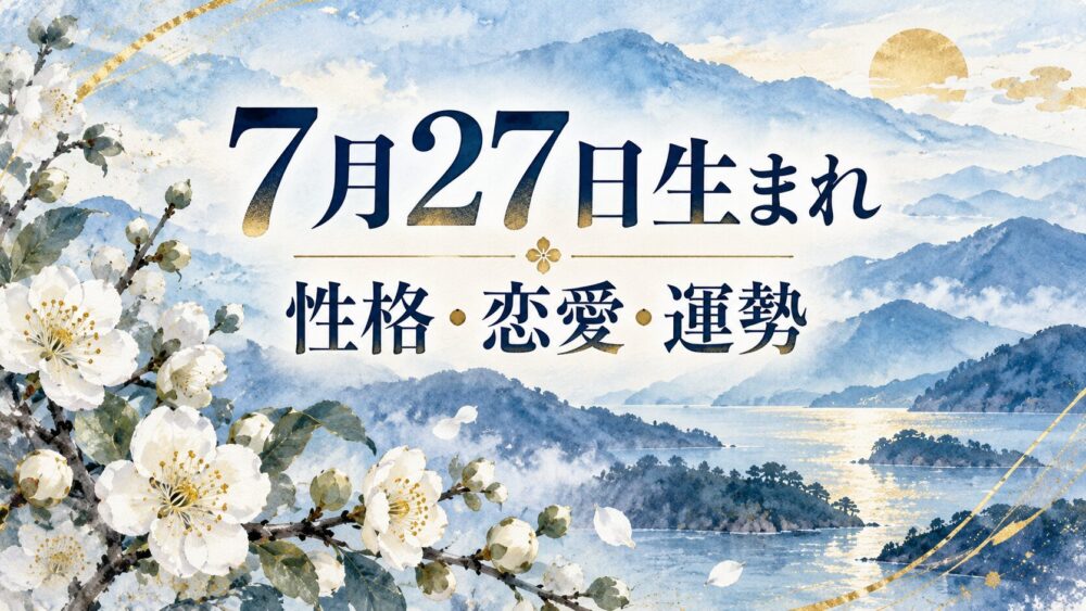 7月27日生まれの性格・恋愛・相性・運勢・有名人を徹底解説!【誕生日占い】