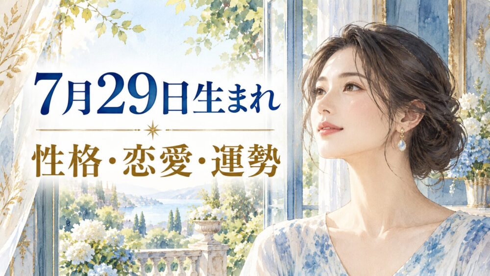 7月29日生まれの性格・恋愛・相性・運勢・有名人を徹底解説!【誕生日占い】